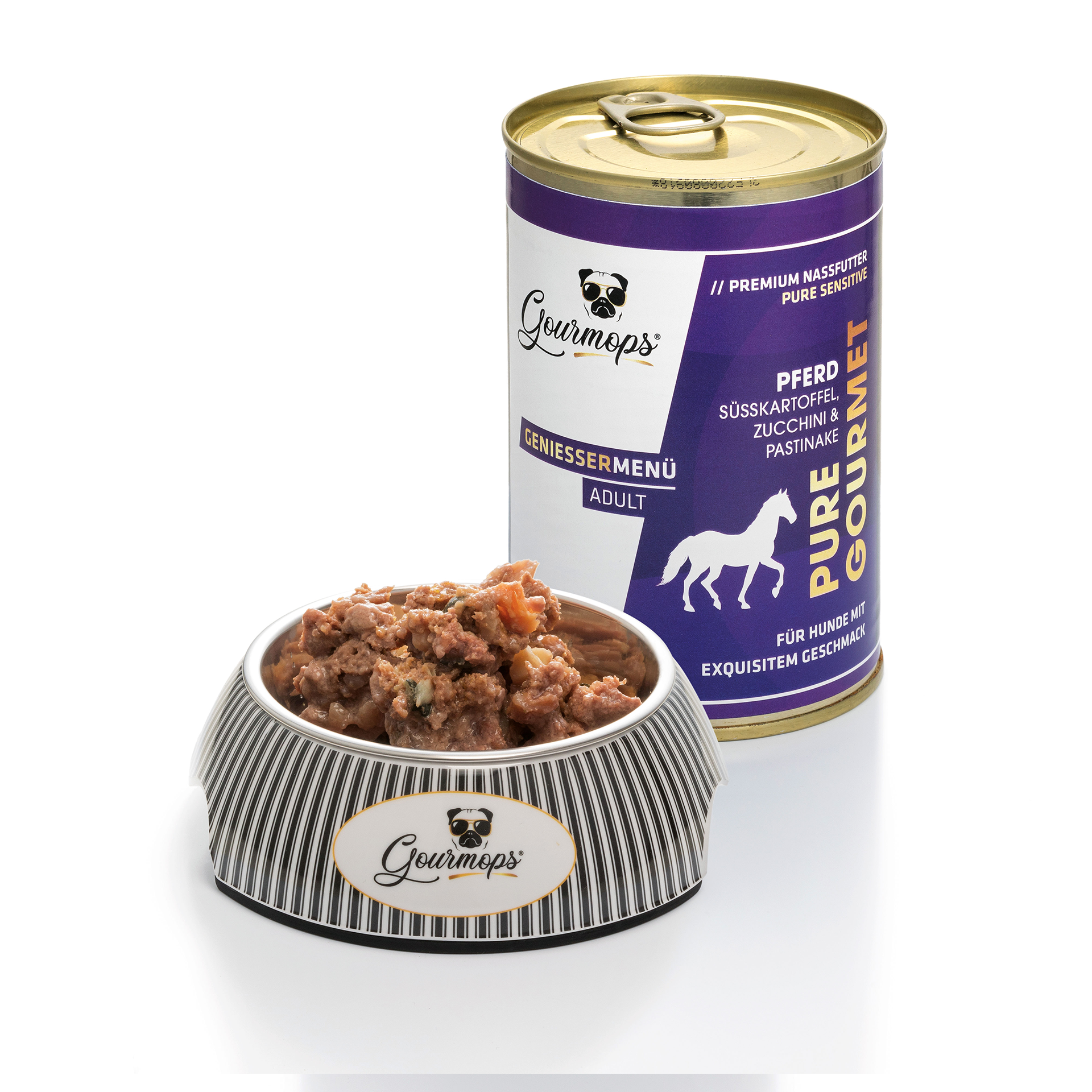 Schnupperpaket "Gourmet Selection" - Premium Nassfutter Pute, Hirsch, Pferd, Rind, Lachs