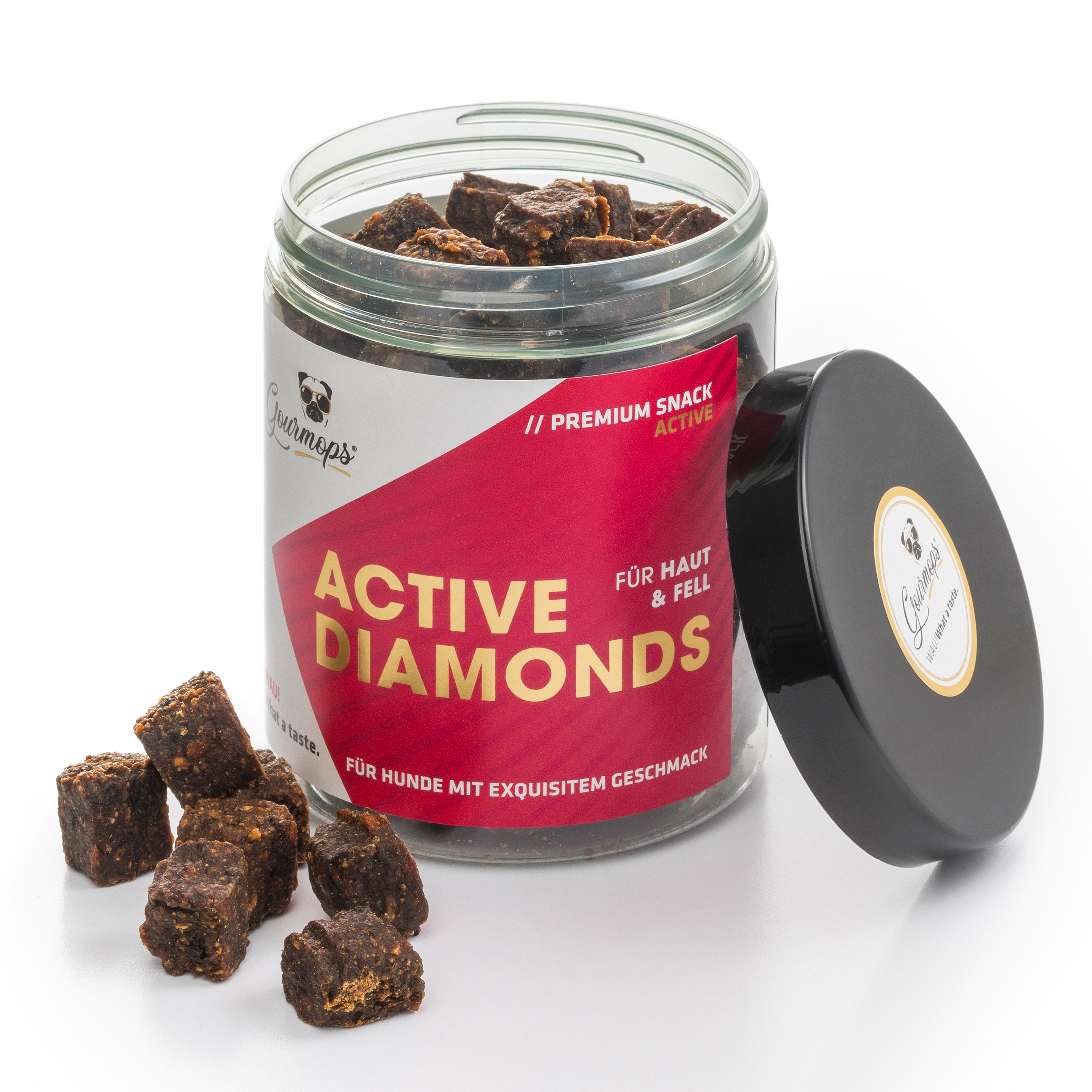 Dose Active Diamonds für Haut und Fell offene Dose mit Produkt sichtbar