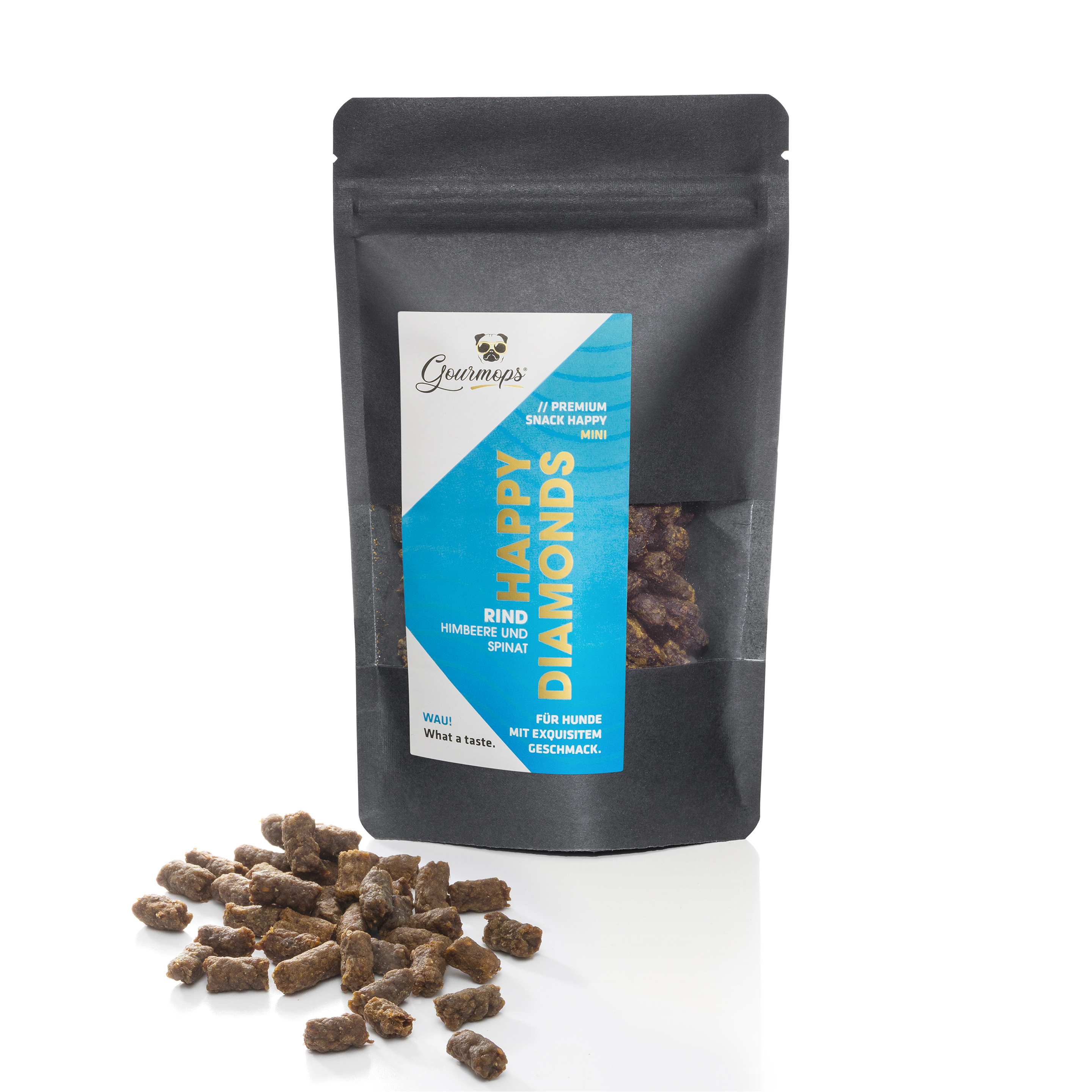 Beutel Happy Diamonds Mini Rind mit sichtbarem Inhalt